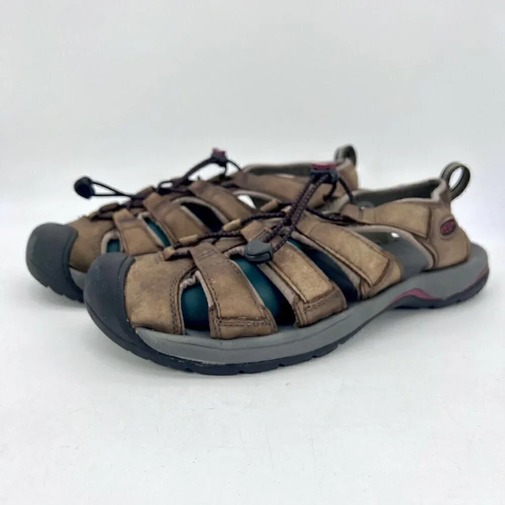 Keen Kanyon Slip on Sandal Men Faux Leather Waterproof Brown 1248-BOBD Size 10